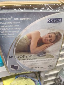 Shavel MicroFlannel Quilted Heated Blanket Queen