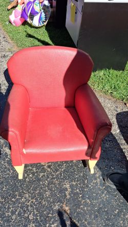Red Upholstered Kids Armchair
