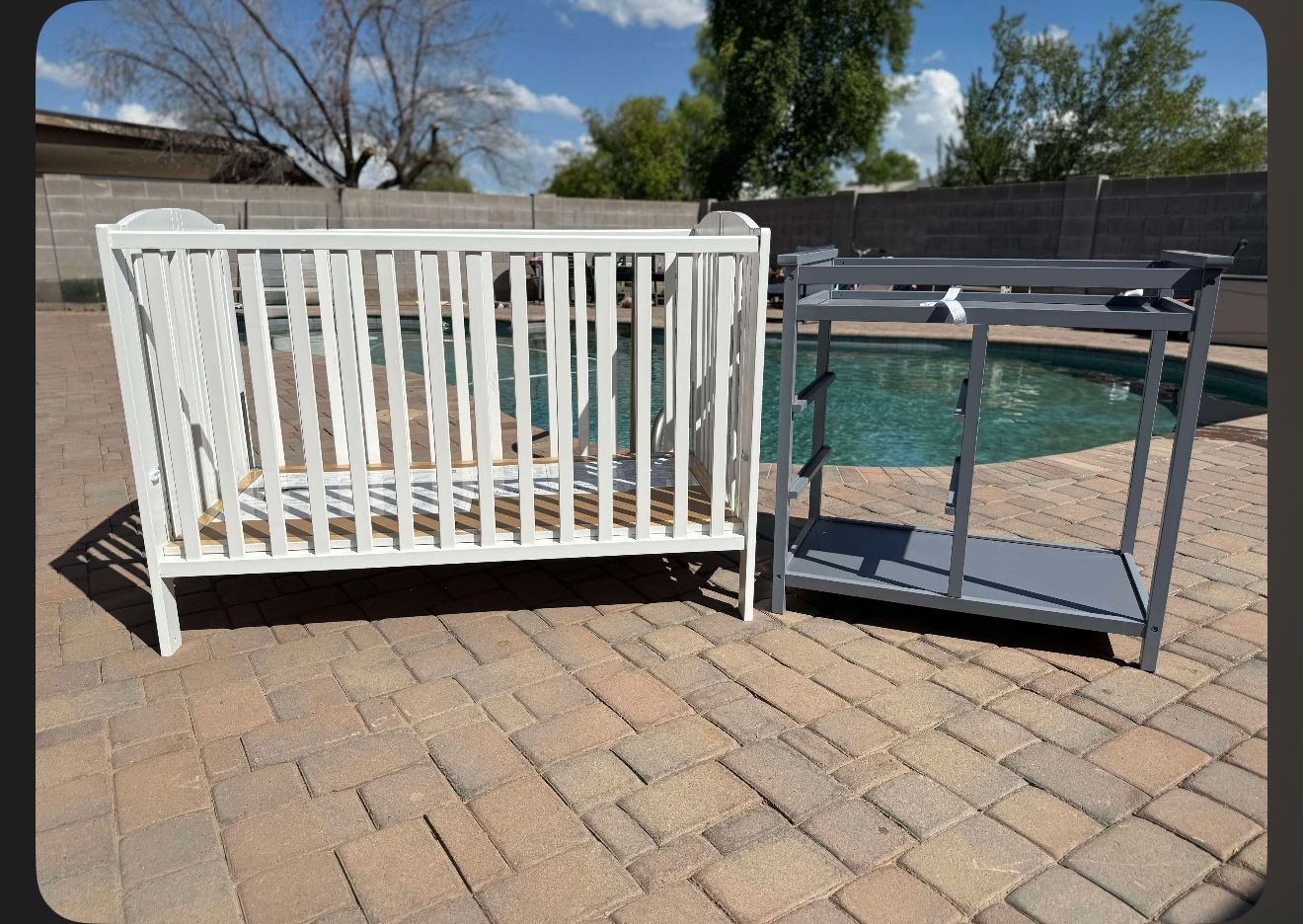 Foldable Crib And Baby Changing Table