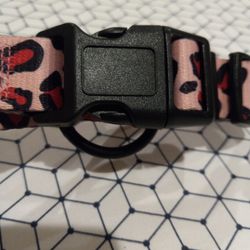Pink Cheetah Dog Collar