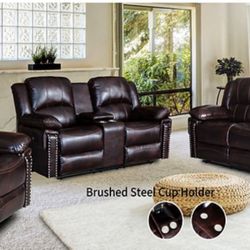 NEW 3pc RECLINING SOFA LOVESEAT AND RECLINER WITH FREE DELIVERY 