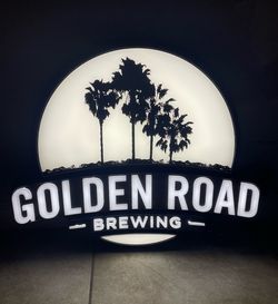 Golden road beer brewing man cave sign