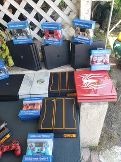 $120! Basic PS4 $160! 1000GB. $200! 2020 PS4 Pro. $260! 72 edition ps4 pro. Red PS4 Pro $500! $200! Edition PS4 COD or Jailbreak $300! To $700! Playst