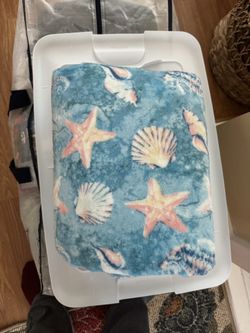 Large Coastal Seashell Blanket Throw