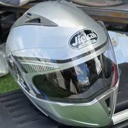 Motorcycle Helmet Large Silver