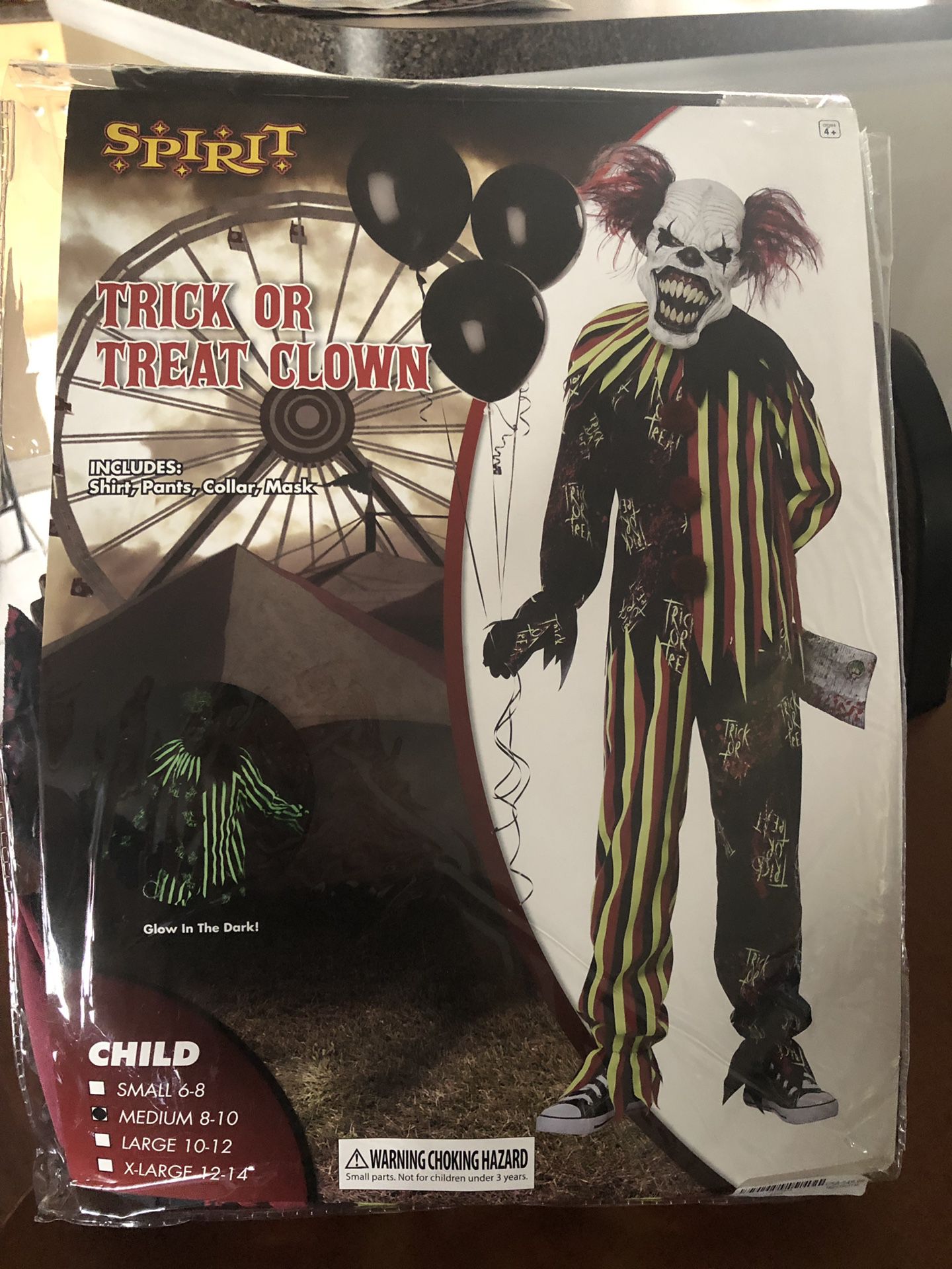 Trick or treat kids clown costume