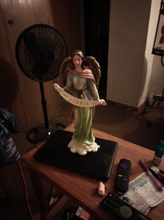 Angel Statue, GLORIA about 15 1/2 Tall