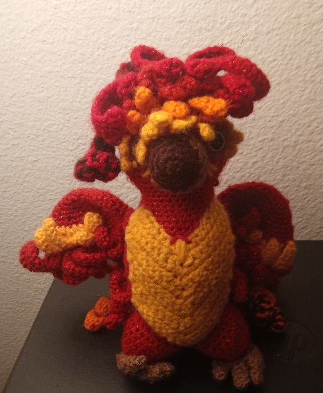 Harry Potter Phoenix Fawkes Crochet Doll 