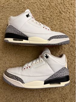Size 11 (Pre owned, no box) - Air Jordan 3 retro white cement reimagined