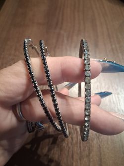 Crystal Rhinestone Hoop Earrings Set