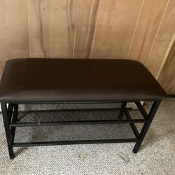 Bench with storage racks 