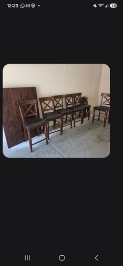Counter height table with 6 chairs