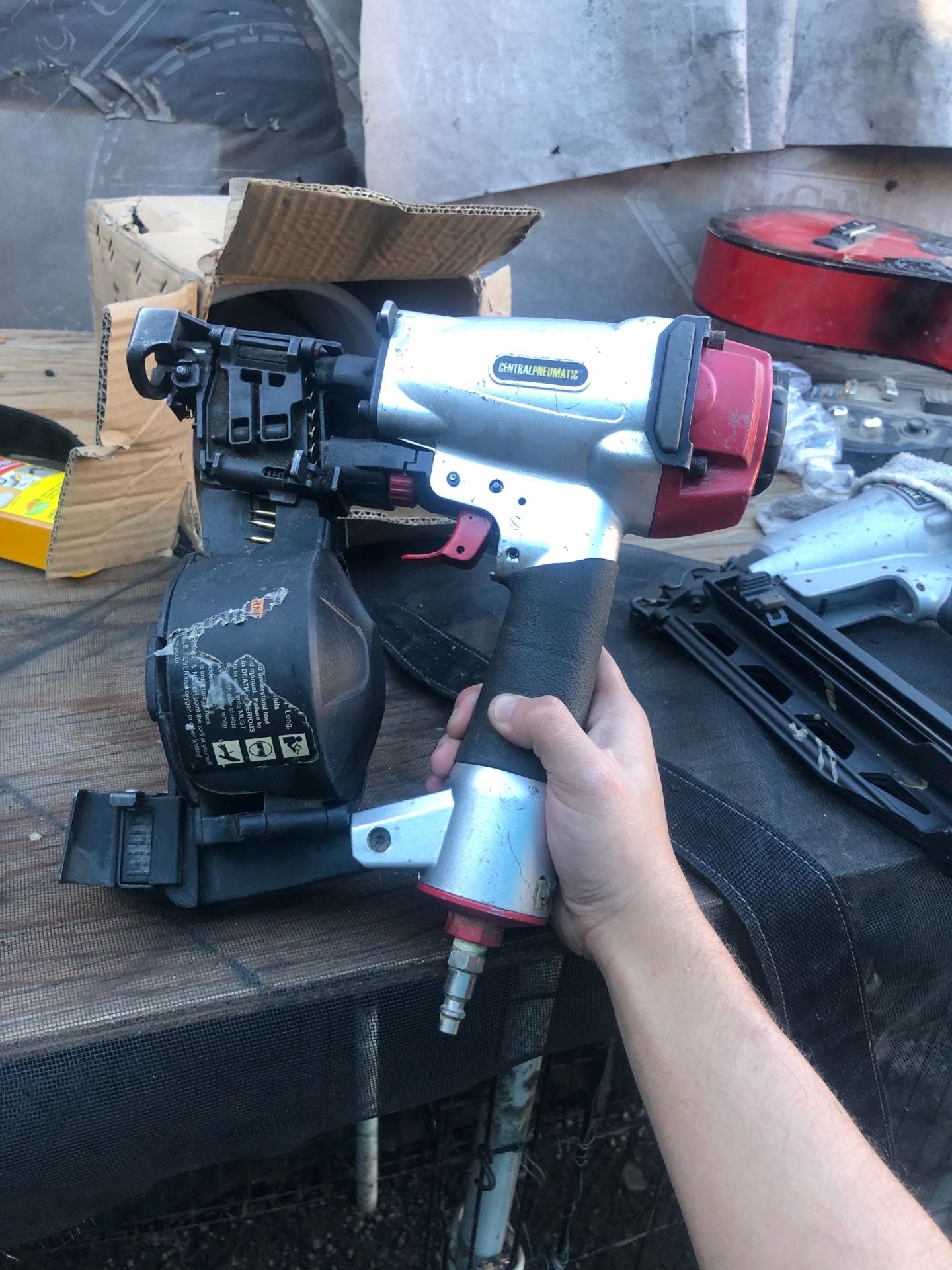 Central Pneumatic coil roofing nailer
