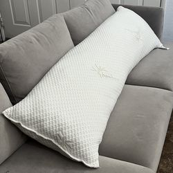 Snuggle-Pedic Memory Foam 20x54 Long Body Pillow W/ Cooling Pillow Case