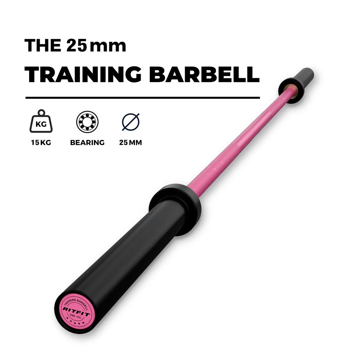 RitFit PINK Training Barbell Weight Lifting Bar