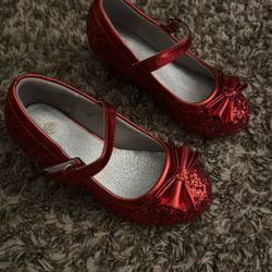 Girl Toddler Red Glitter High Heels