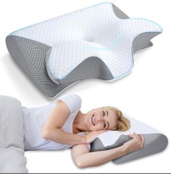 Memory Foam Cervical Pillow - 2-In-1 Ergonomic Contour