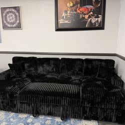 Black Sofa Sectional w/ Sleeper