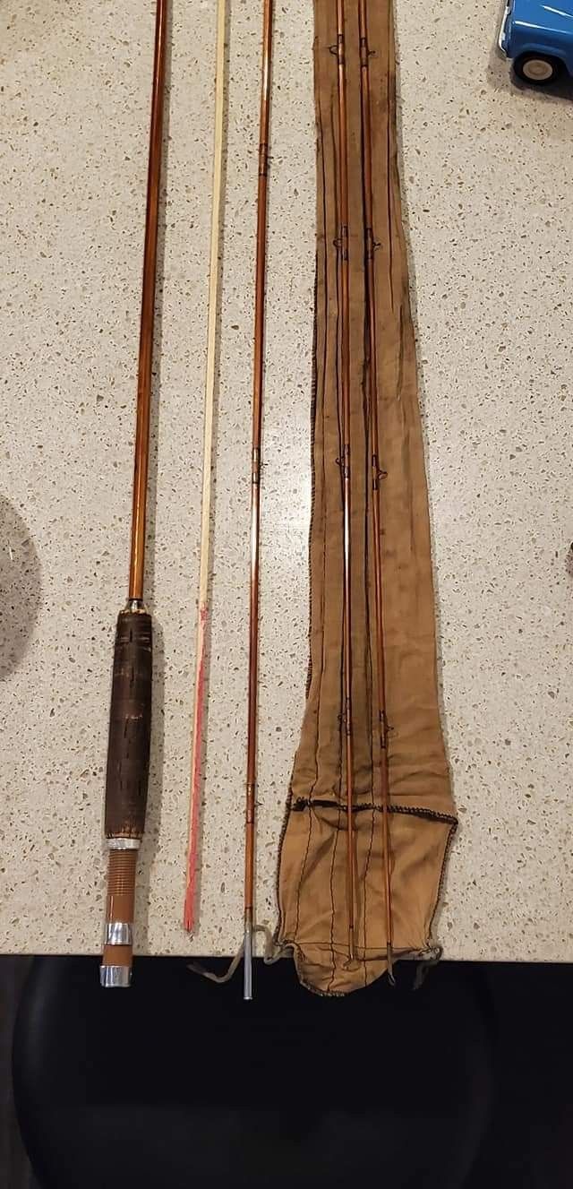 Vintage Bamboo Fly Fishing Trout Rod - Fishing Pole (Old)