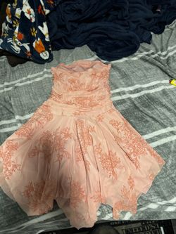 Pink Floral Strapless Mini Dress