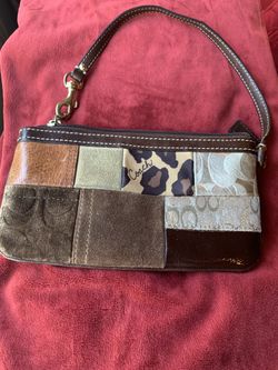 Authentic Coach patchwork wristlet