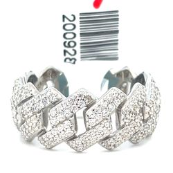 925 Sterling Silver CZ Monaco Ring 7.90g Size 9 200928/7