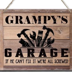 Cartel rústico, regalo del día del padre, regalo para papá, regalo del abuelo, letreros de madera colgantes de decoración, letrero de madera impresa p