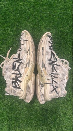 White Balenciaga Runner Graffiti Sneakers