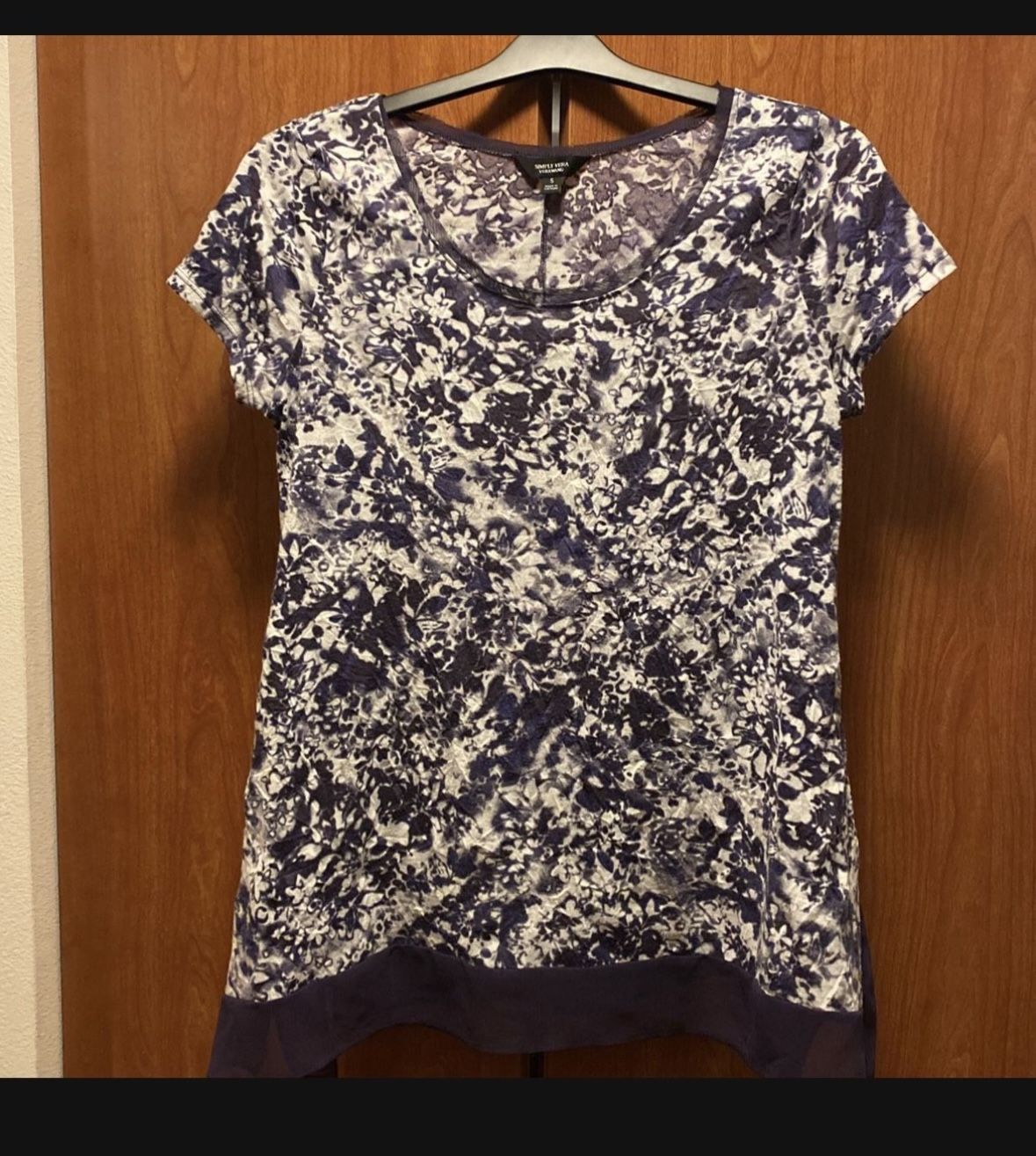 Simply Vera , VeraWang Short Sleeve Tunic Blouse Small