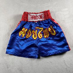Thai Boxing Shorts Kids Size XS Blue Boxing Kickboxing MMA Training Muay #2B