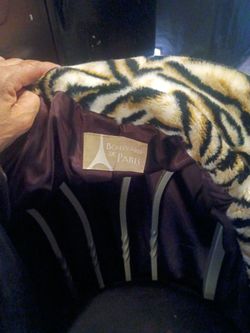 Tiger print fur coat