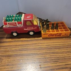 Vintage Coke Truck And bottles