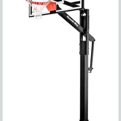 Goalrilla FT-60  Basketball Hoops with Tempered Glass Basketball Goal Backboard, Black Anodized Frame, and In-ground Anchor System
