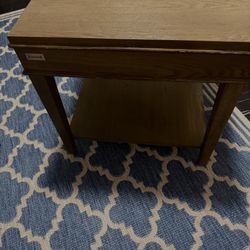 NEW ELEMENTS  WIDE SIDE TABLE $ 199, New. Reduced  $ 99. MOVING BY YARBROUGH 