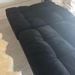 Black Adjustable Futon Suede