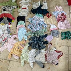 Huge Lot Of Clothes For Infant Baby Girl Newborn To 6m