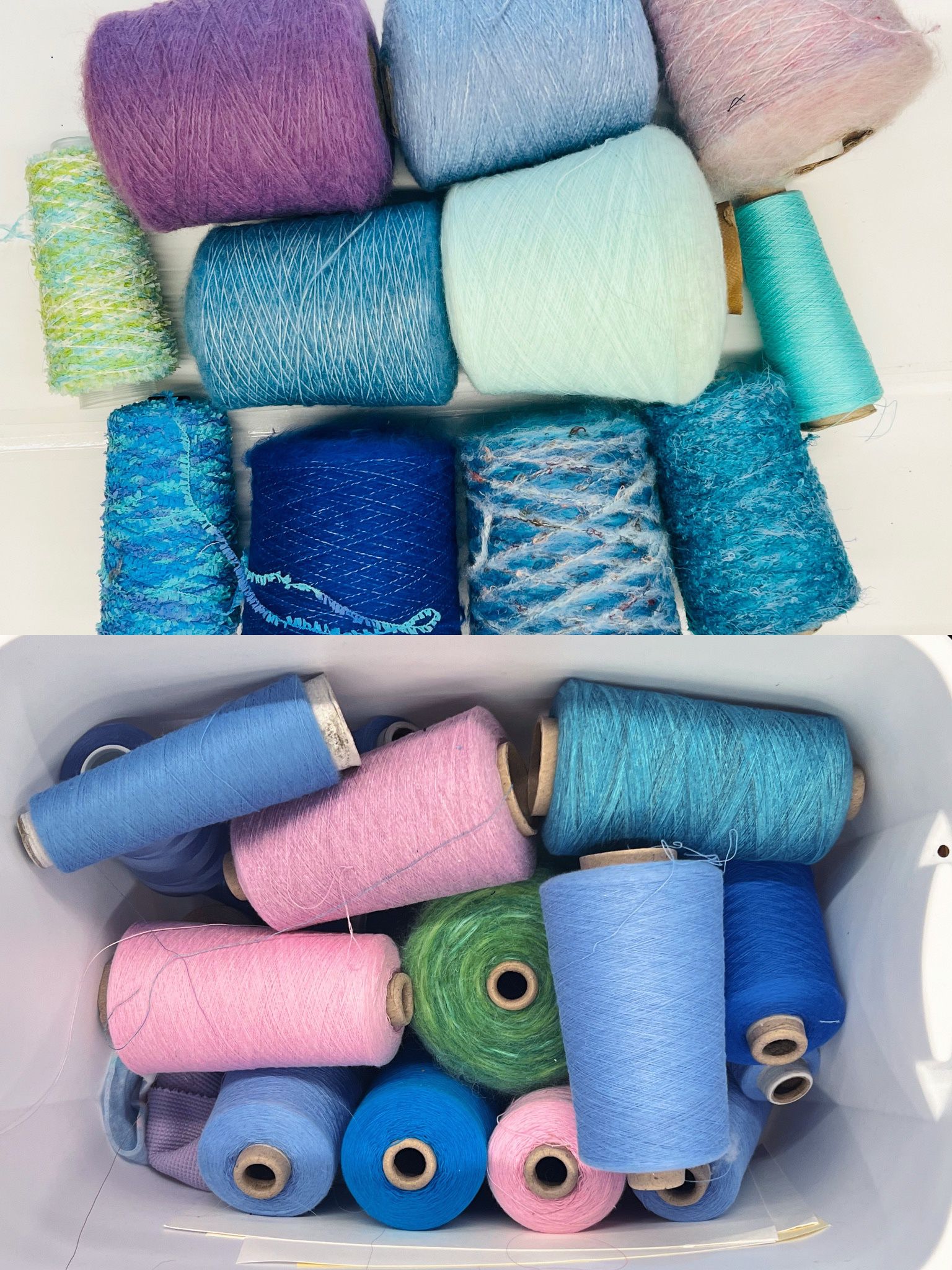 Mixed Blue Yarn Collection - Perfect for Knitting Machines and Crocheting