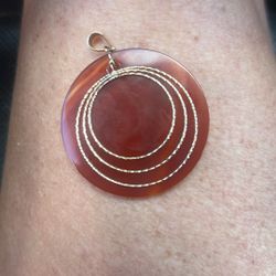 14k Gold panda agate and pure 14 karat gold