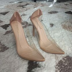 Shoedazzle Clear/Transparent Holiday Heels