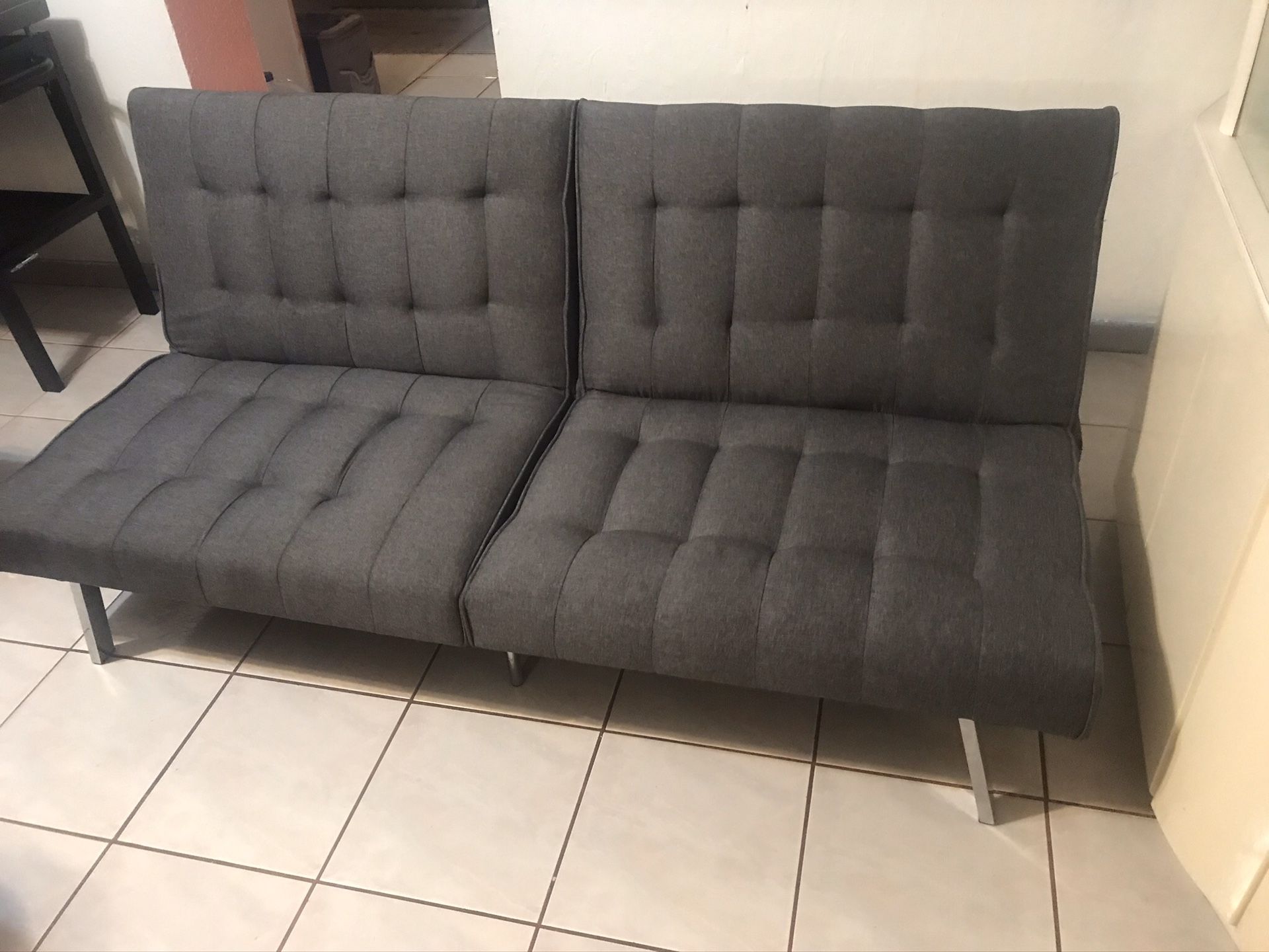 “Gray Futon Music Studio Couch $120”