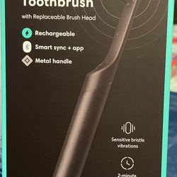 Quip Smart Electric Rechargeable Toothbrush Black Sonic Vibrations Bluetooth NEW