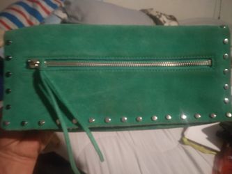 BANANA REPUBLIC GREEN SUEDE CLUTCH