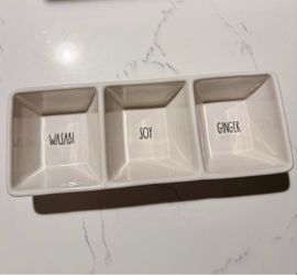 Rae Dunn Wasabi Soy Ginger Condiment Tray