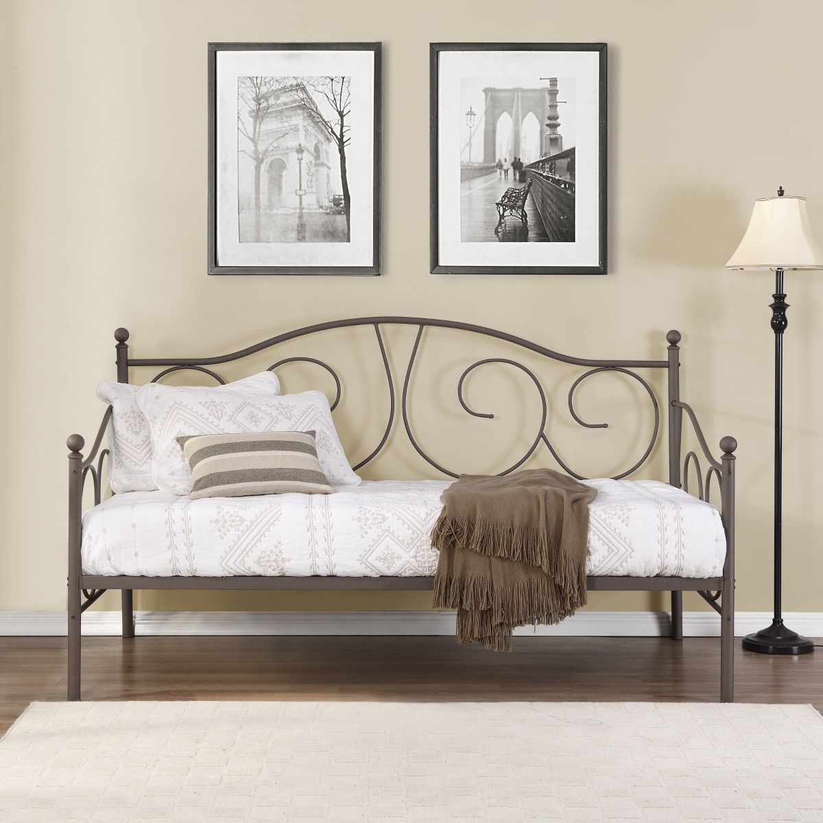 TWIN COPPER MATTE METAL DAY BED WITH TWIN MATTRESS 8” (MG7629) $249  DELIVER AVAILABLE  