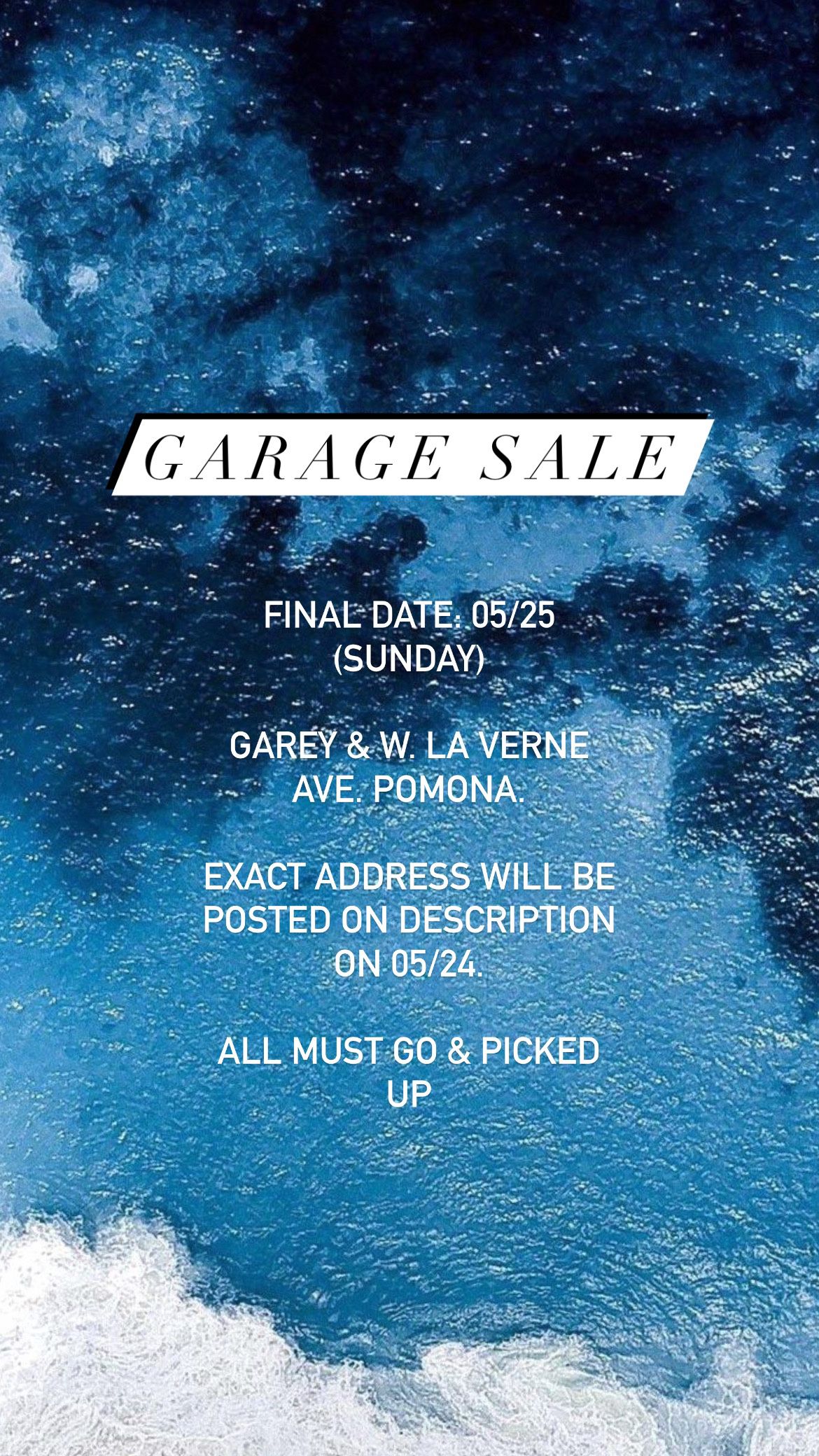 Moving Out Garage Sale! All Must Go By 05/25. 