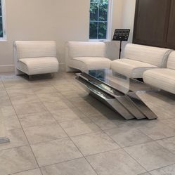 White Stylish Leather Sofa Sets 