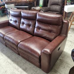 Brand New Floorsample All Leather Electric Recline Sofa MSRP pricing was $1,795