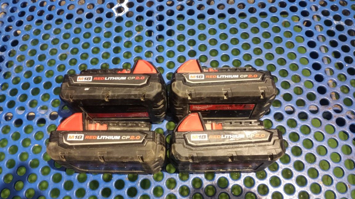 Milwaukee M18 Batteries Used In Good Condition $100 X 4