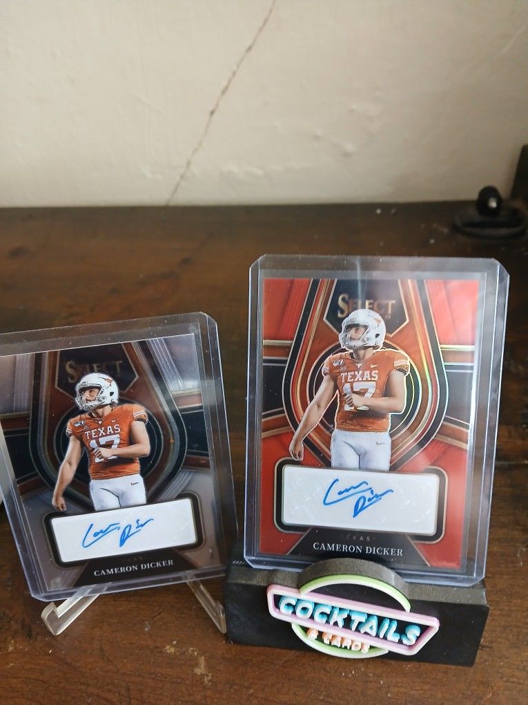 2 Lot 2022 Select Draft Picks - Rookie Signatures Red Prizm Cameron Dicker Auto