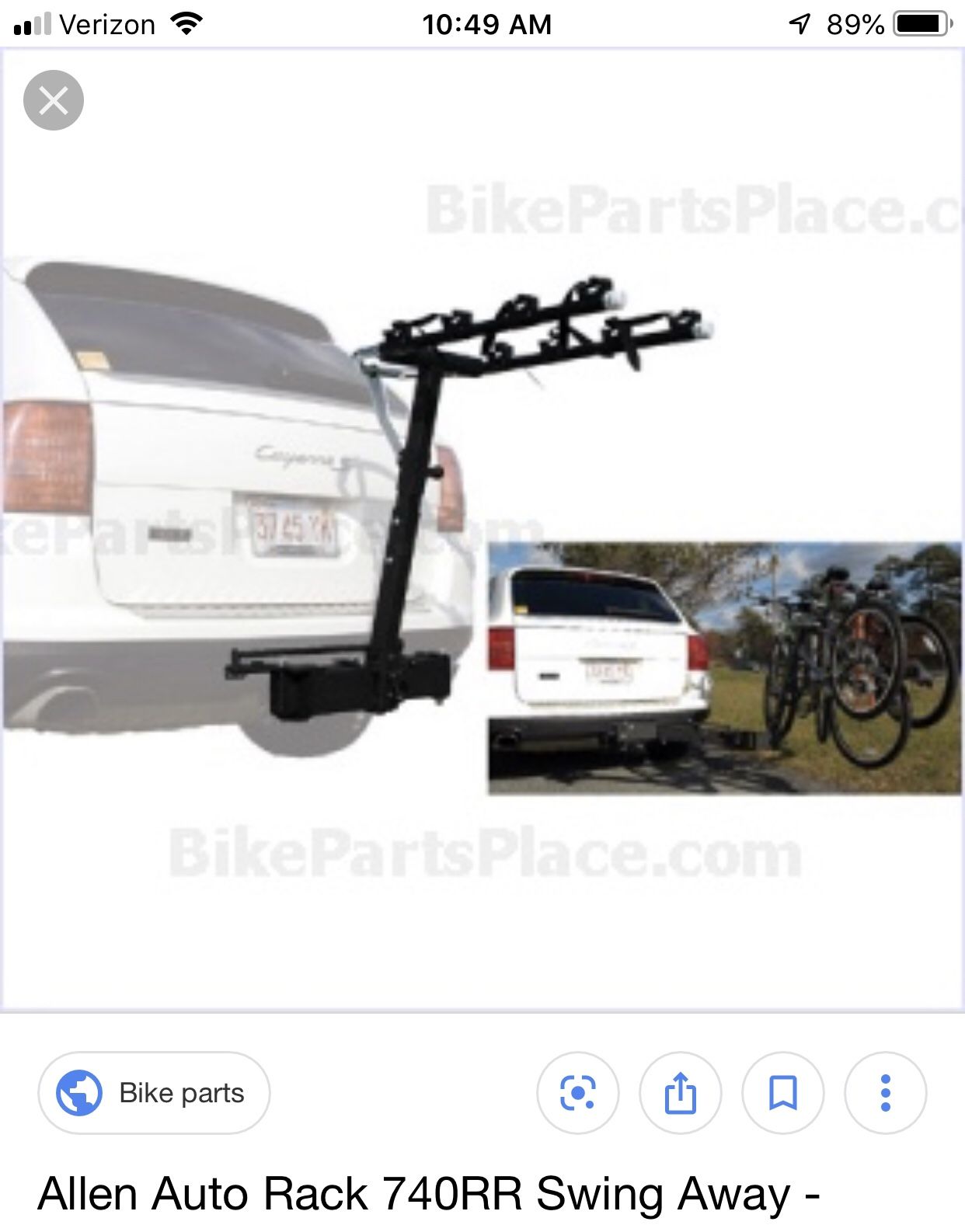 Allen Deluxe Swing Away 4-Bike Hitch Mount Rack (2-Inch Receiver) by Allen Bike Rack model 740RR